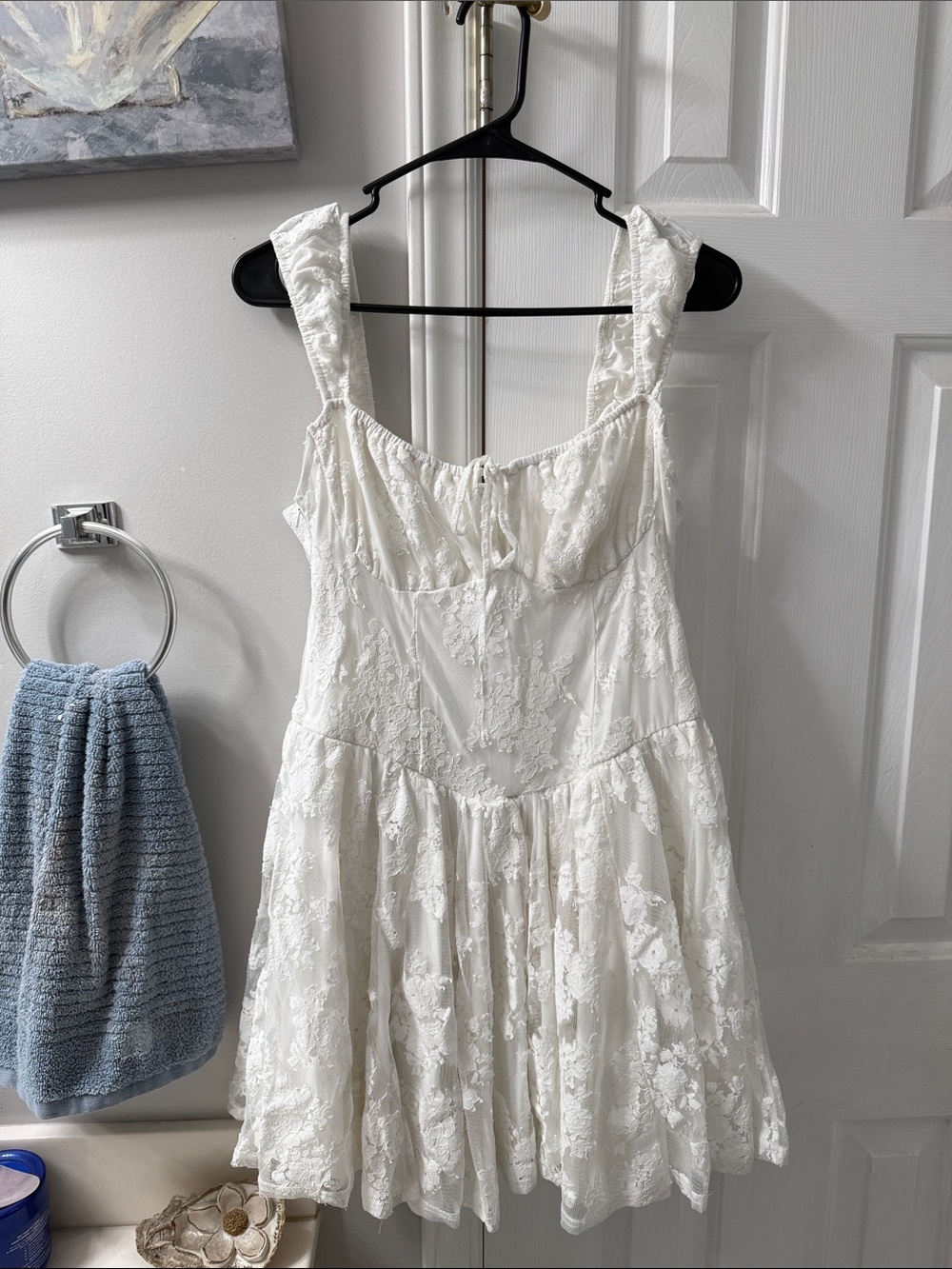 Cider White Lace Babydoll Slip Dress